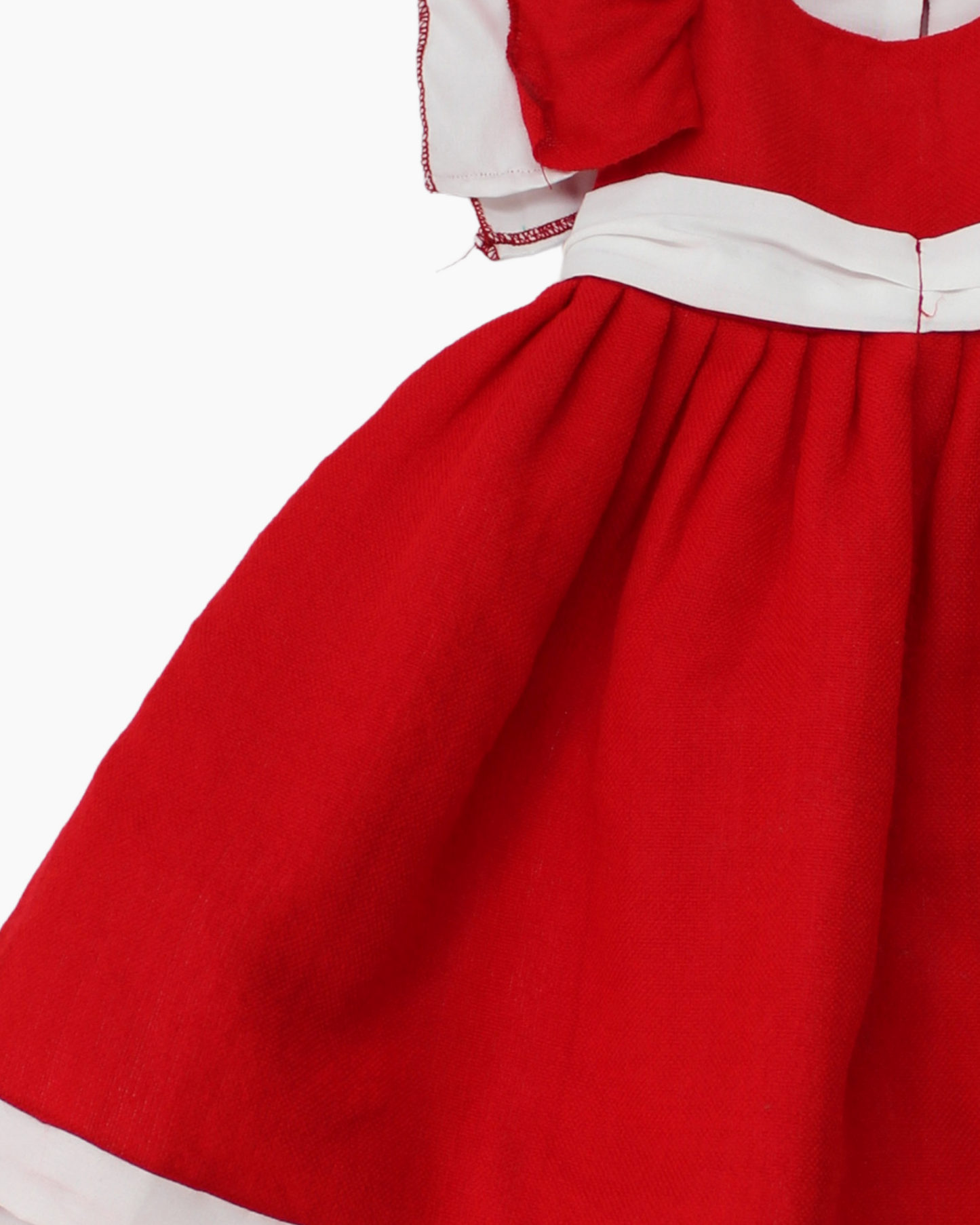 vestido patrio cambaya rojo y blanco