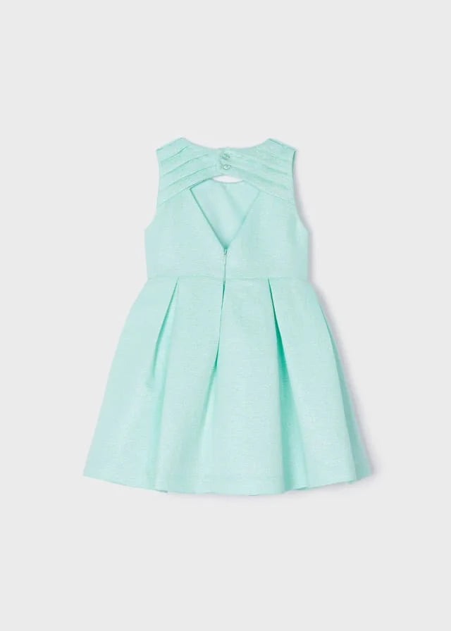 vestido con aplique floral agua