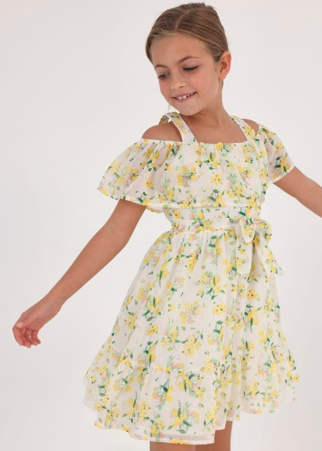 vestido con estampado floral de gasa