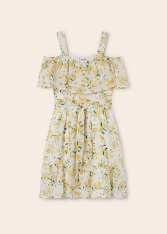 vestido con estampado floral de gasa