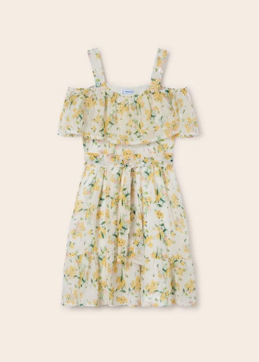 vestido con estampado floral de gasa