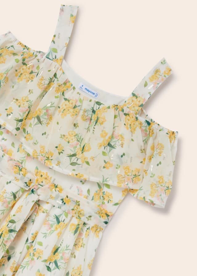 vestido con estampado floral de gasa