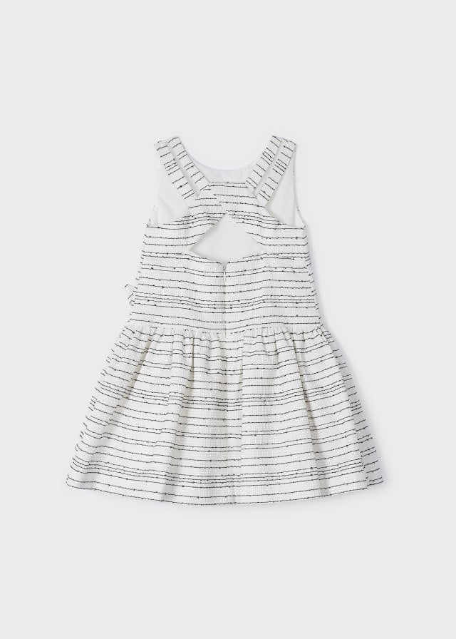 vestido de jacquard blanco lineas