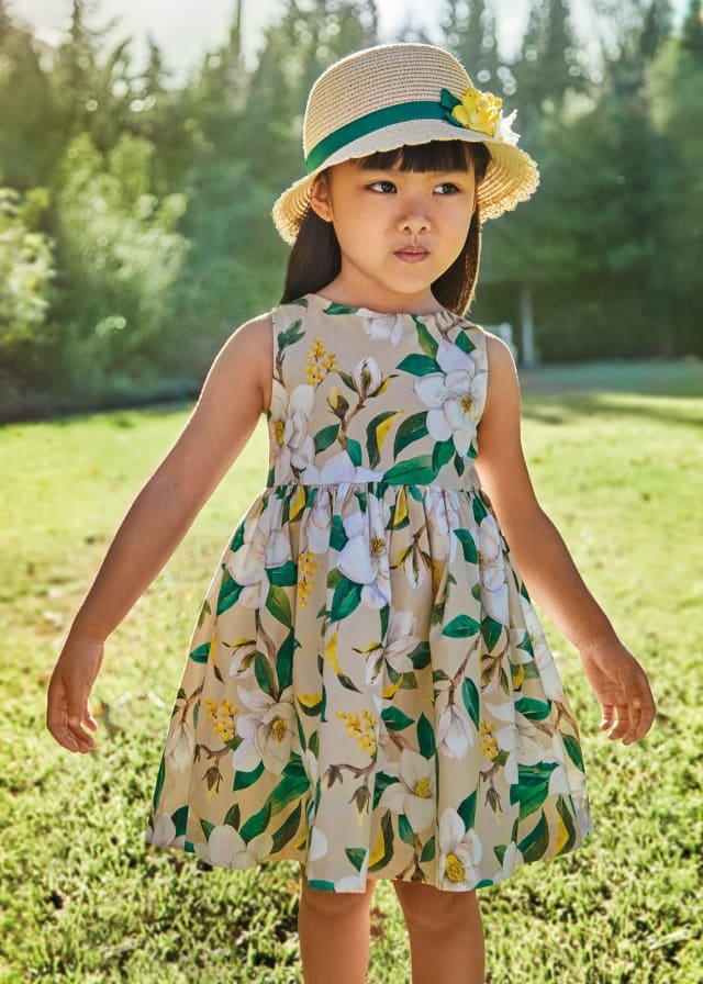 vestido estampado de algodón