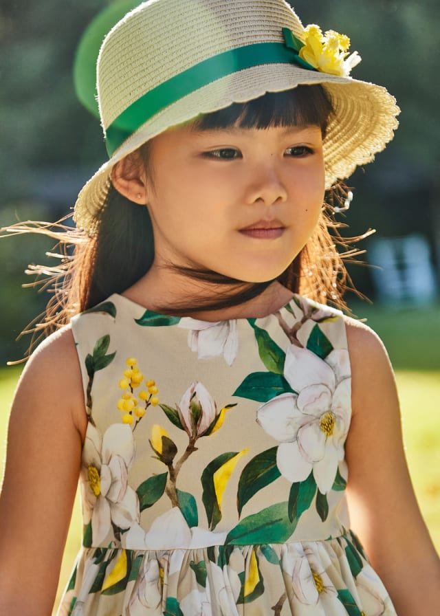 vestido estampado de algodón