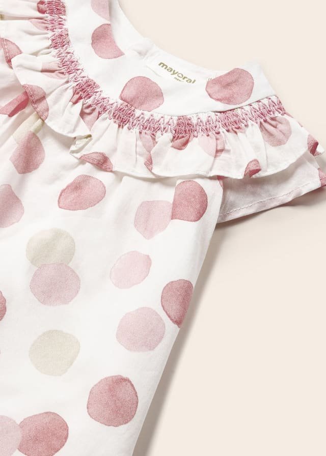 vestido estampado de ceremonia con cubrepañal para recién nacido