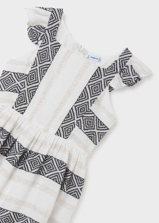 vestido jacquard con hilo metalizado de algodón para chica