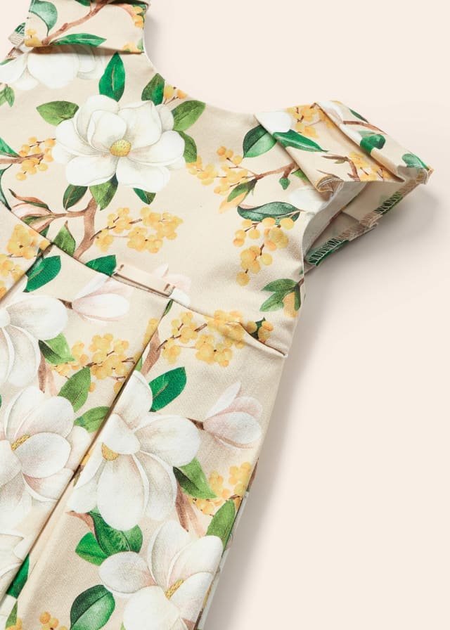 vestido satinado con estampado floral