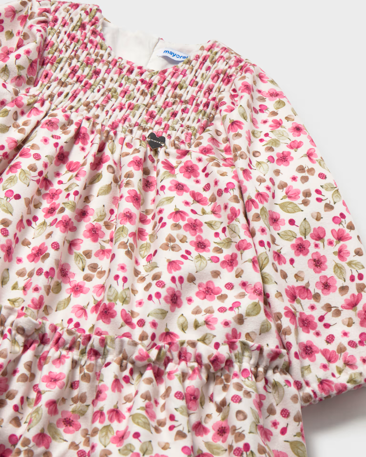 Vestido terciopelo estampado flores pétalo