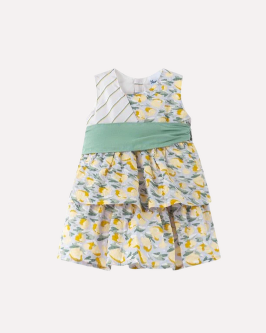 vestido estampado, espalda descubierta