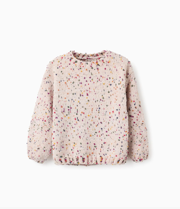 set jersey tejido con pantalón cargo campana color beige