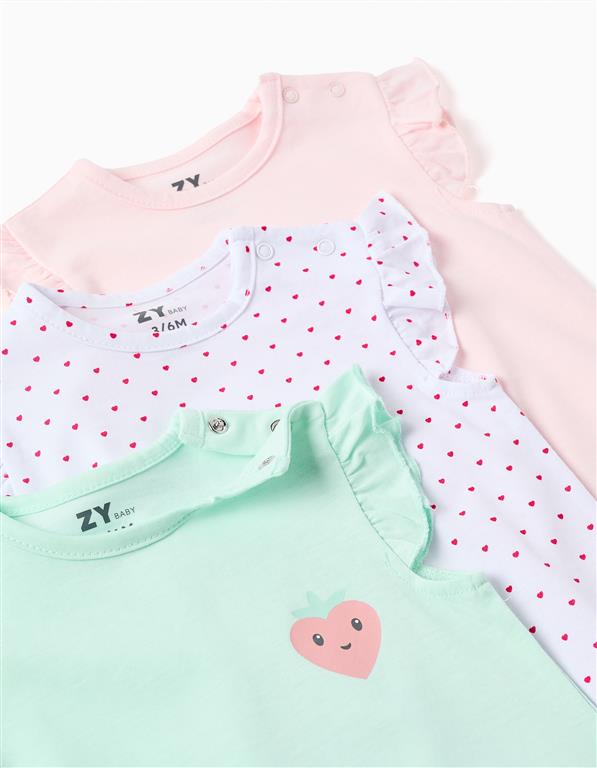 Set 3 pañaleros rosa/lunares/menta bebe