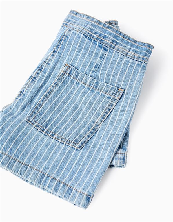 Set Sudadera de Algodón con Lunares en Relieve y Short Falda Denim