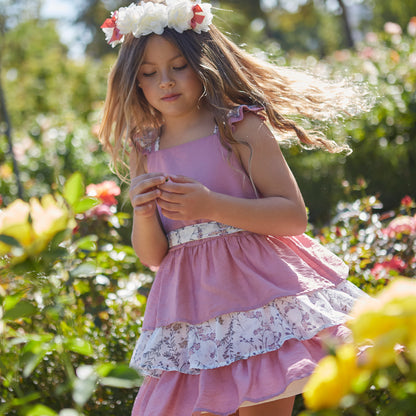 vestido newness, olanes rosa ocre