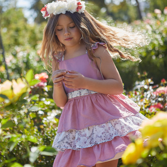 vestido newness, olanes rosa ocre