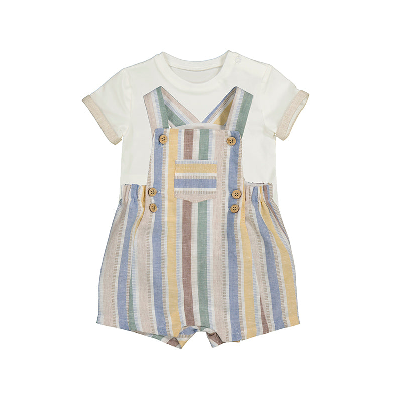 Conjunto peto a rallas con camiseta