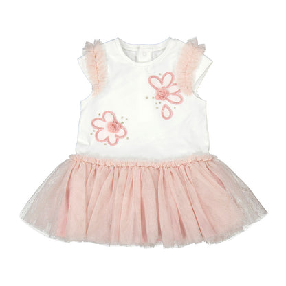 Vestido falda tul, rosa, para bebe