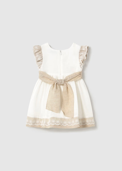 Vestido combinado con lino, bebé