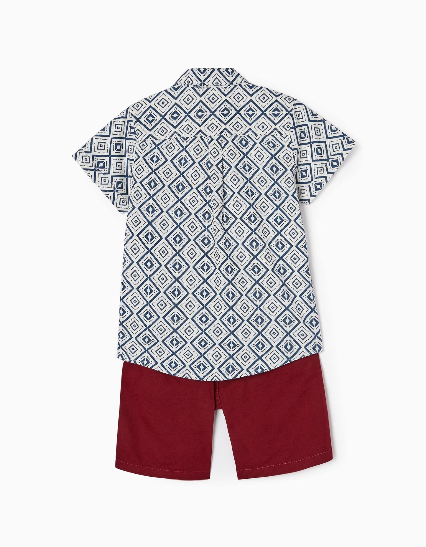 conjunto 3 piezas, short, camiseta y camisa