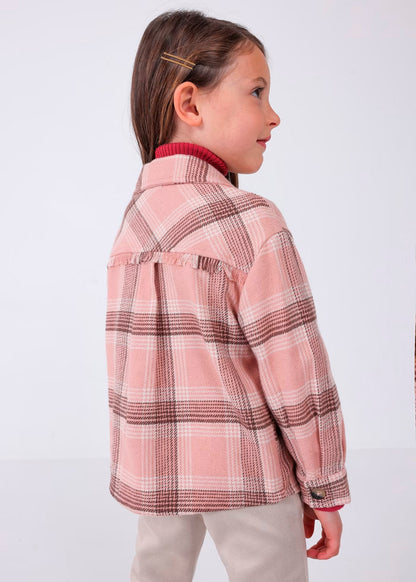 sobrecamisa a cuadros rosa, para niña, mayoral
