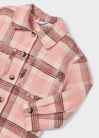 sobrecamisa a cuadros rosa, para niña, mayoral