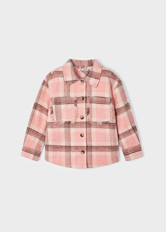 sobrecamisa a cuadros rosa, para niña, mayoral