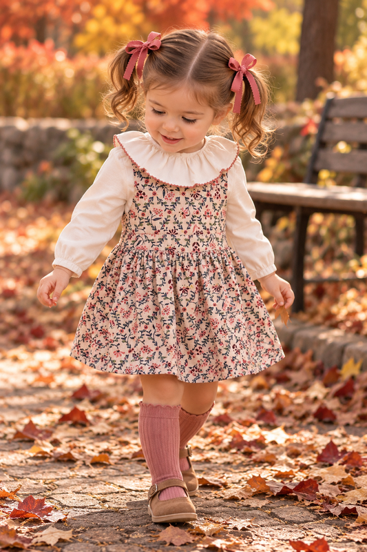 Vestido 2 piezas micropana flores