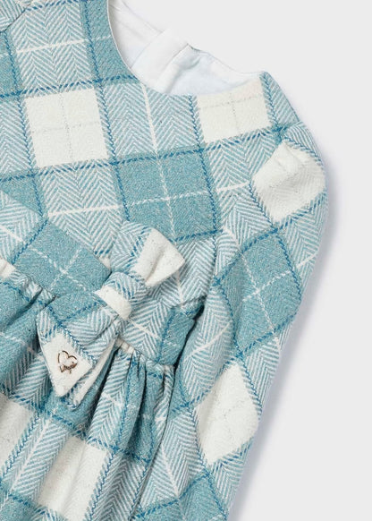 vestido azul cuadros mayoral