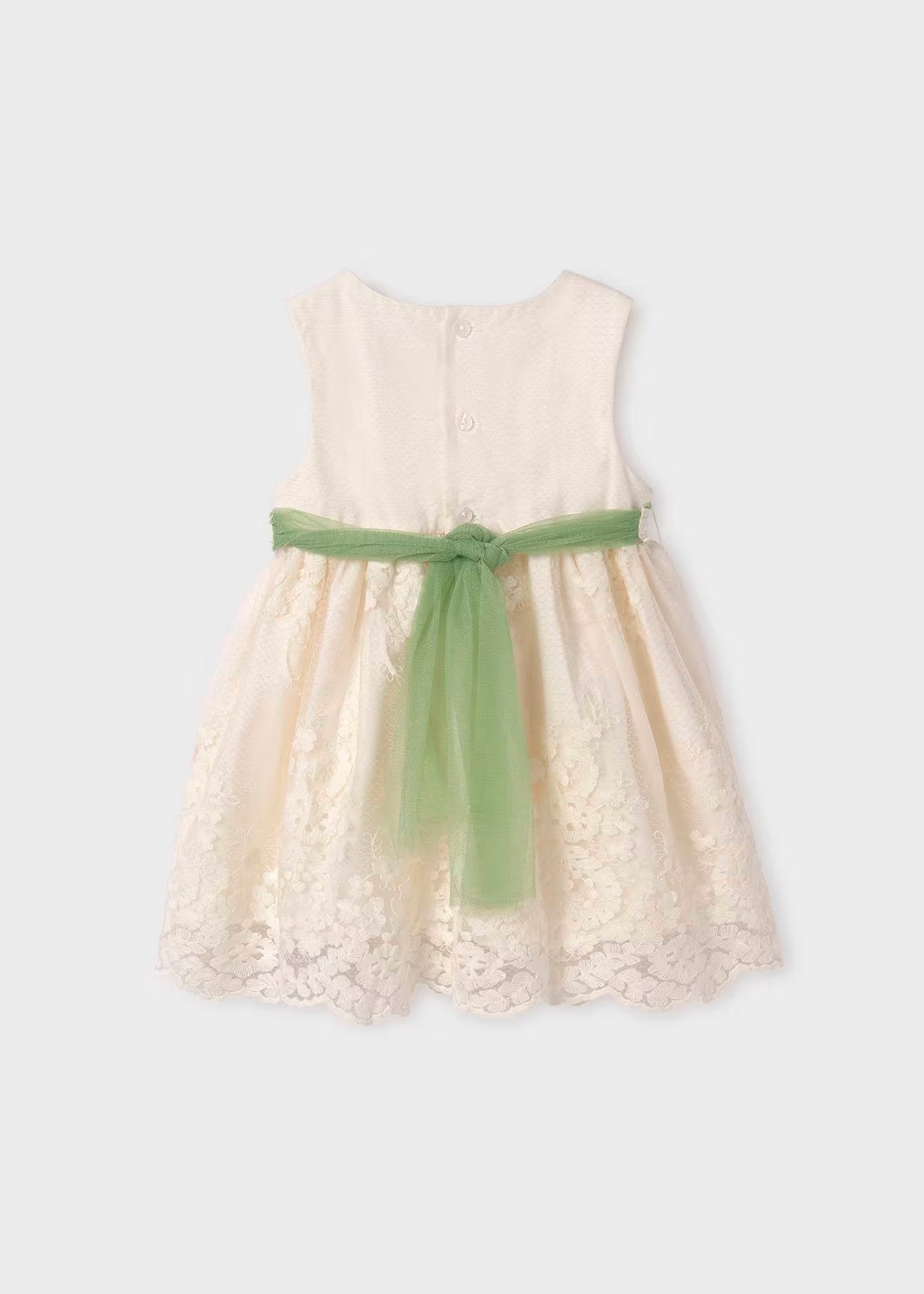 vestido tul jacquard bordado para bebe