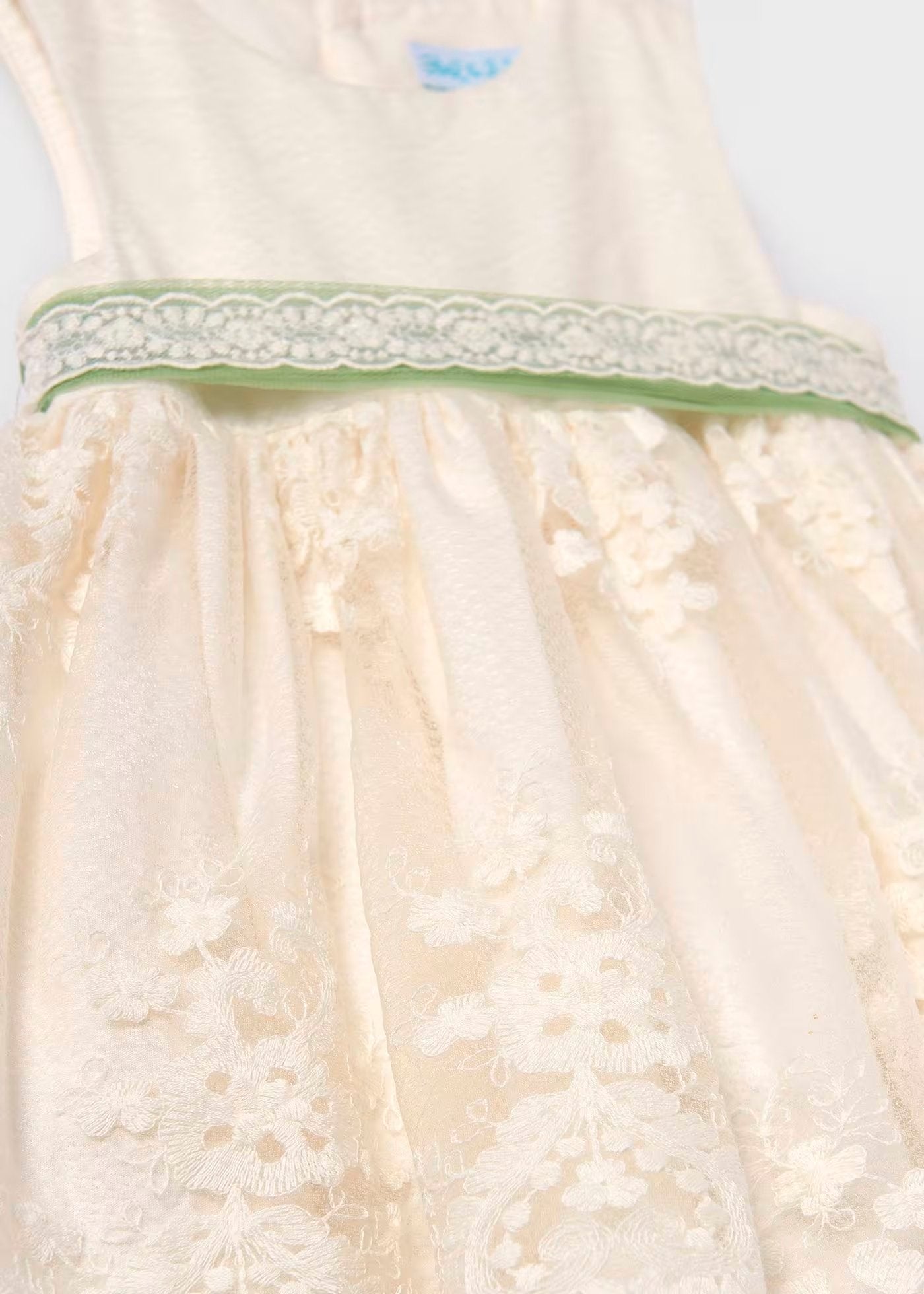 vestido tul jacquard bordado para bebe