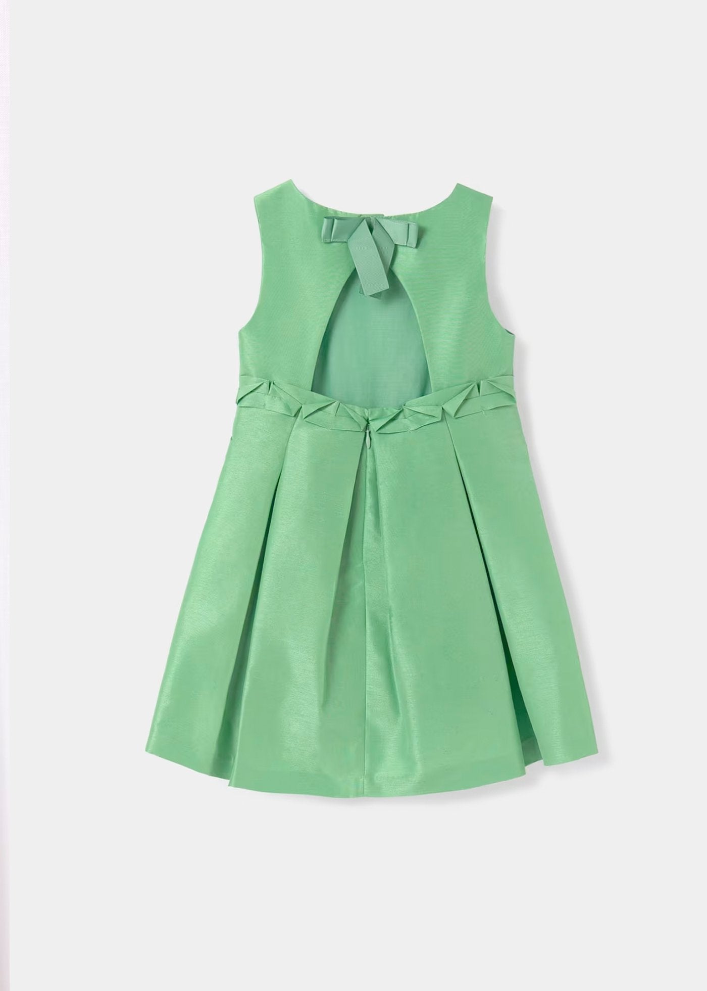 vestido shantung, verde manzana