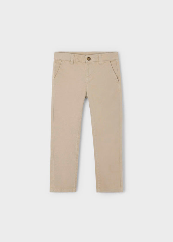 Pantalón chino básico beige anacarado
