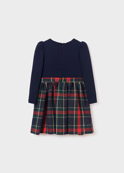 vestido marino cuadros combinados