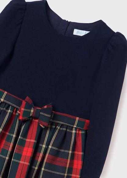 vestido marino cuadros combinados