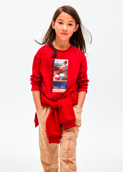 Camiseta manga larga rojo voyage, amor, mayoral