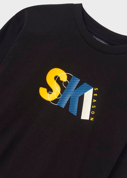 camiseta manga larga, color negro print sky, mayoral