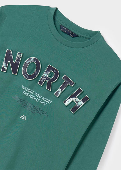 camiseta manga larga, color menta, mayoral