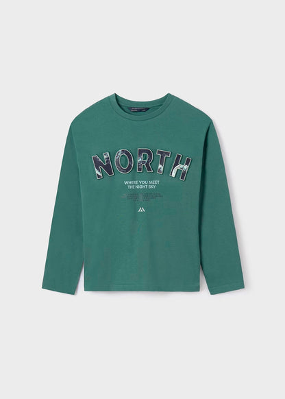 camiseta manga larga, color menta, mayoral