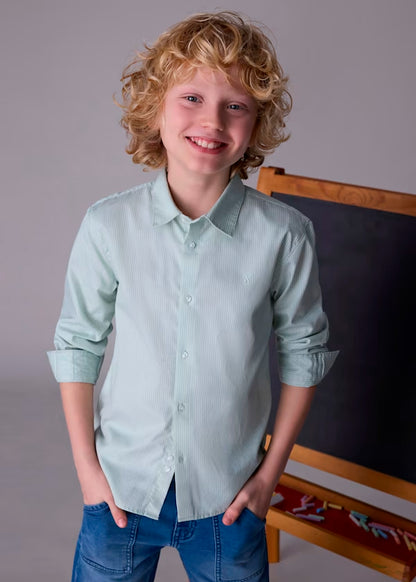 Camisa básica lineas verde
