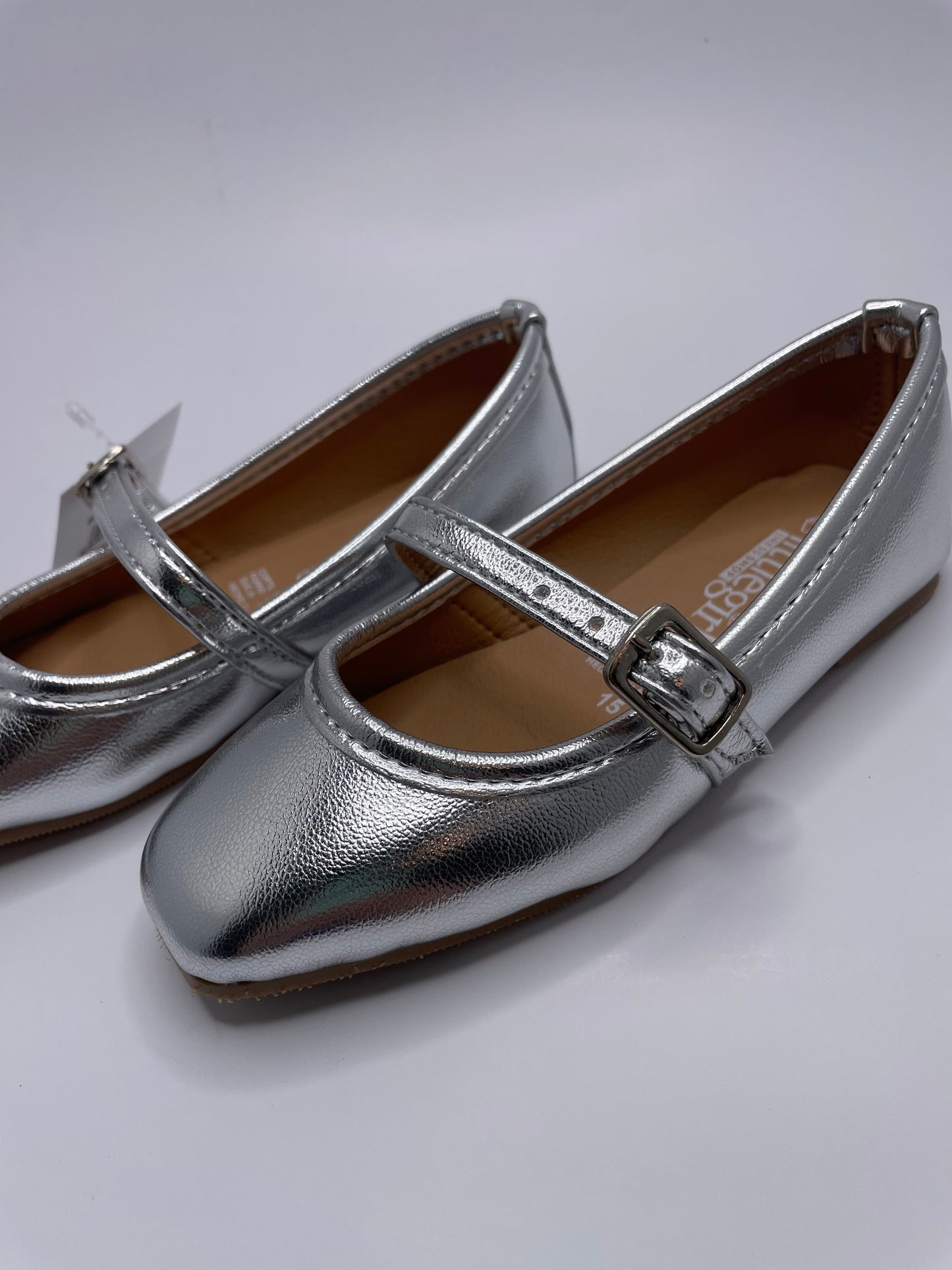 Zapato Plata Metalico Punta cuadrada