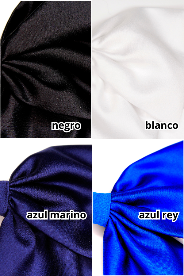 moño estilo victoria, disponible en 2 tamaños y en 18 colores