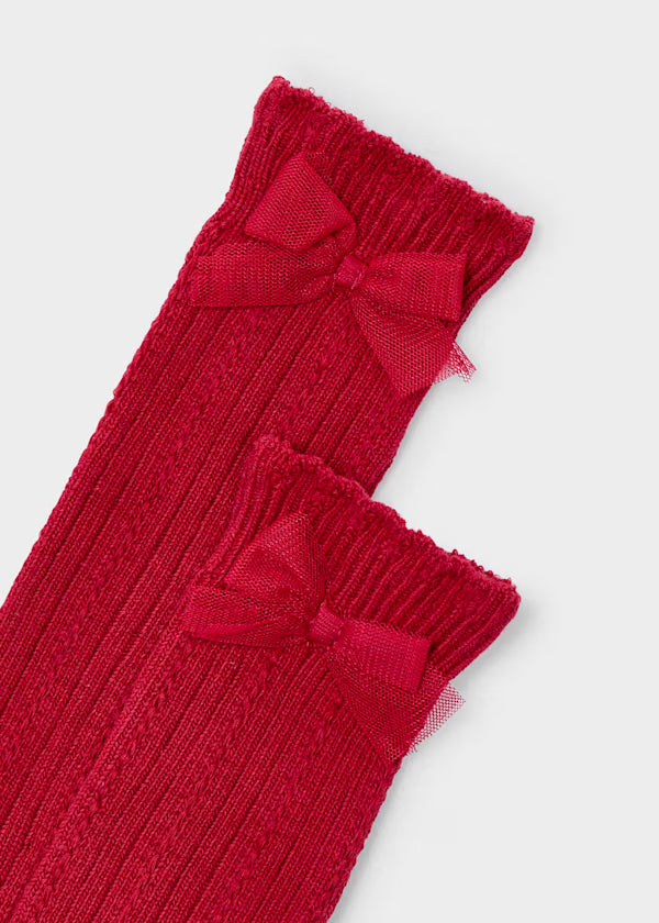 Calcetín alto color Cereza para niña