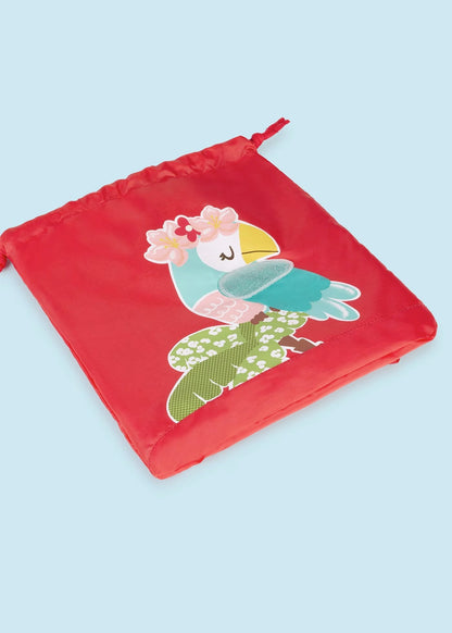 mochila granadina tucan con flores, mayoral