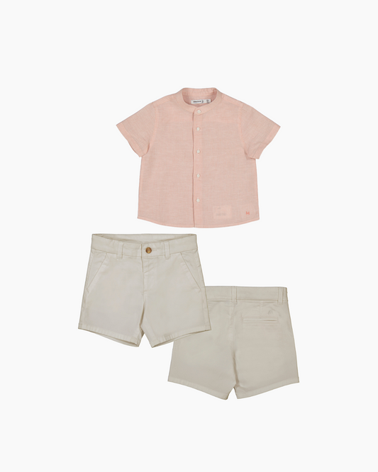 Conjunto camisa rosa y short