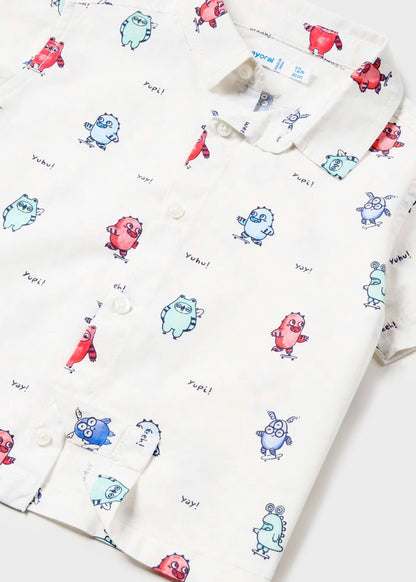 camisa blanca con prints dodos