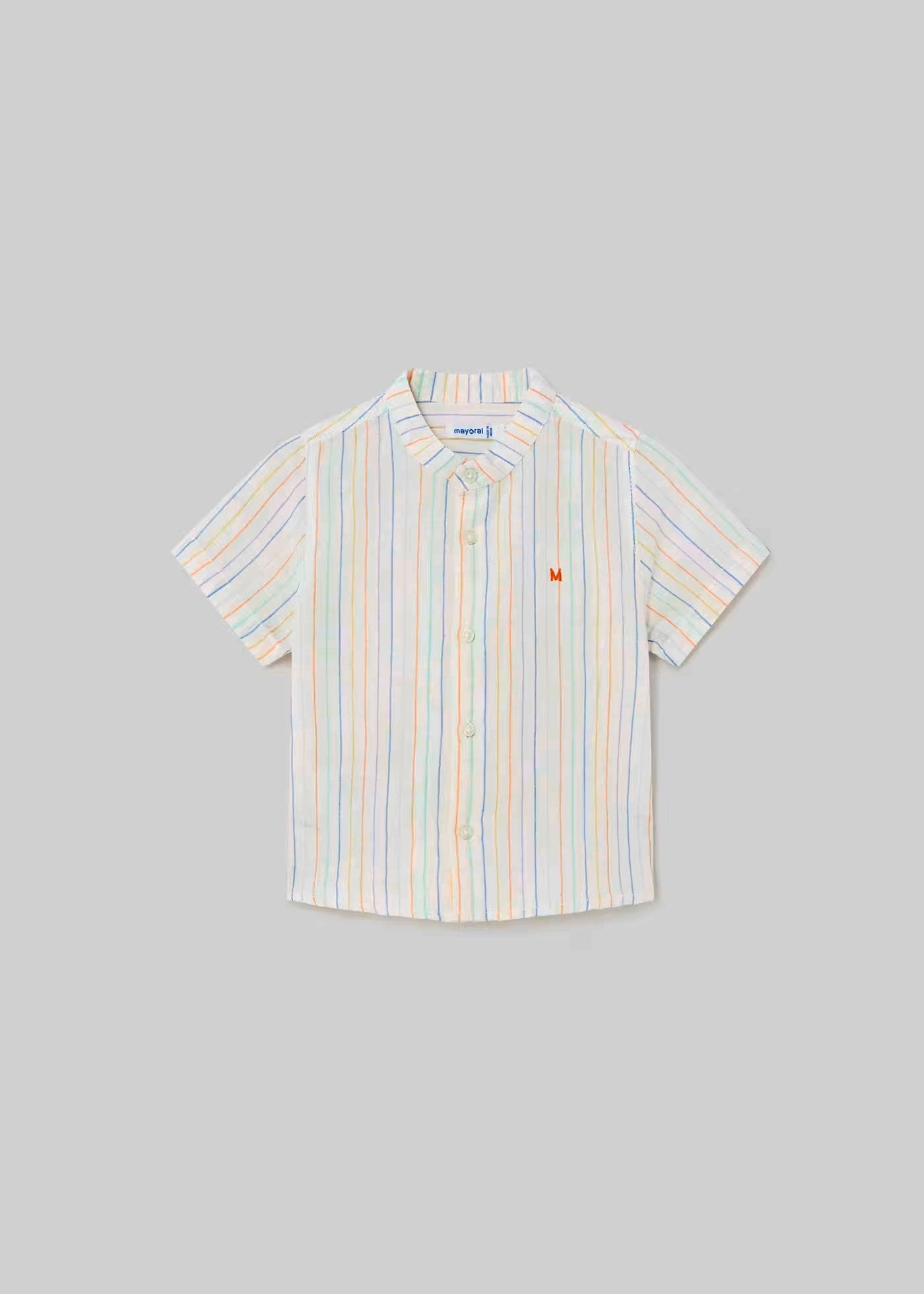 set bebe, bermuda vestir rallas marino, camisa cuello mao