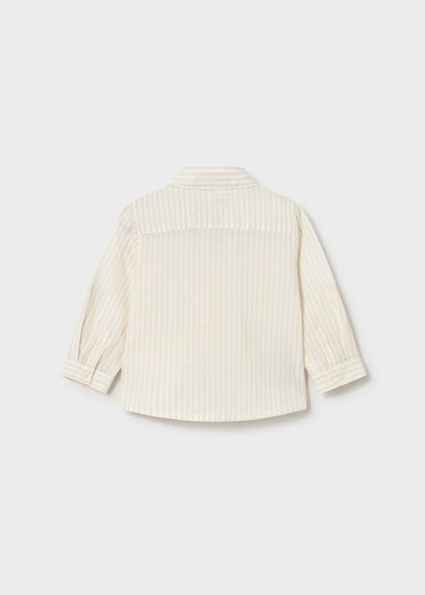 Camisa de manga larga con lino a rayas cañamo, bebé