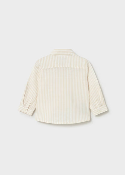 Camisa de manga larga con lino a rayas cañamo, bebé