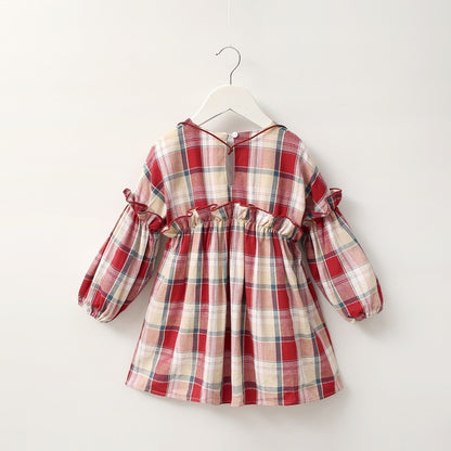 Vestido dadati cuadros Rojo y Marino