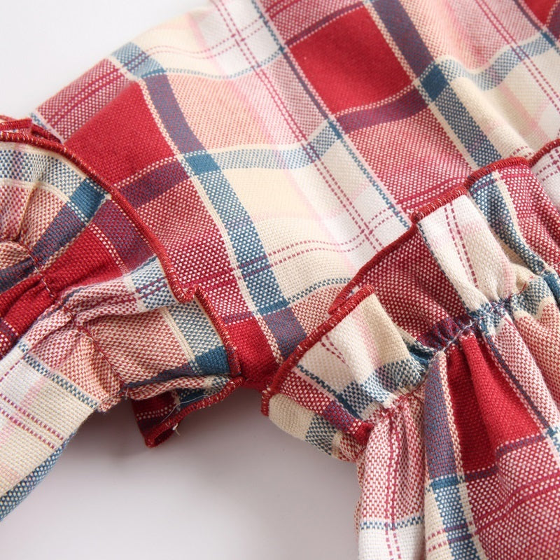 Vestido dadati cuadros Rojo y Marino